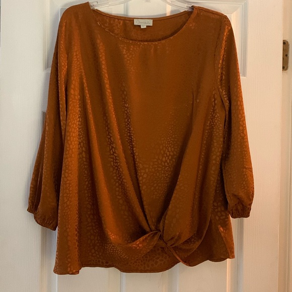 Woman’s copper color pull over dress top! - Picture 1 of 7